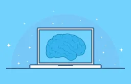 Image of brain on computer